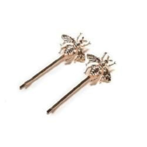 2 Pc. Vintage Gold Bee Hair Clips - AttractionOil.com
