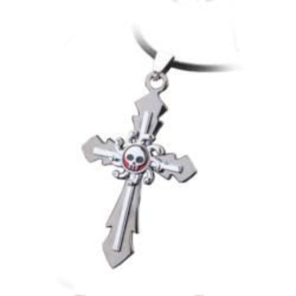 Anime Skull Cross on Leather Necklace - AttractionOil.com