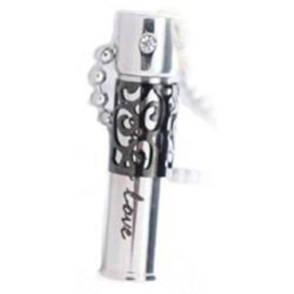 Black & Silver  Only Love  Vial Pendant Necklace filled with Pheromone - AttractionOil.com