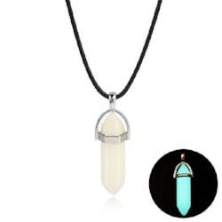 Blue-Green Glow Crystal Necklace - AttractionOil.com