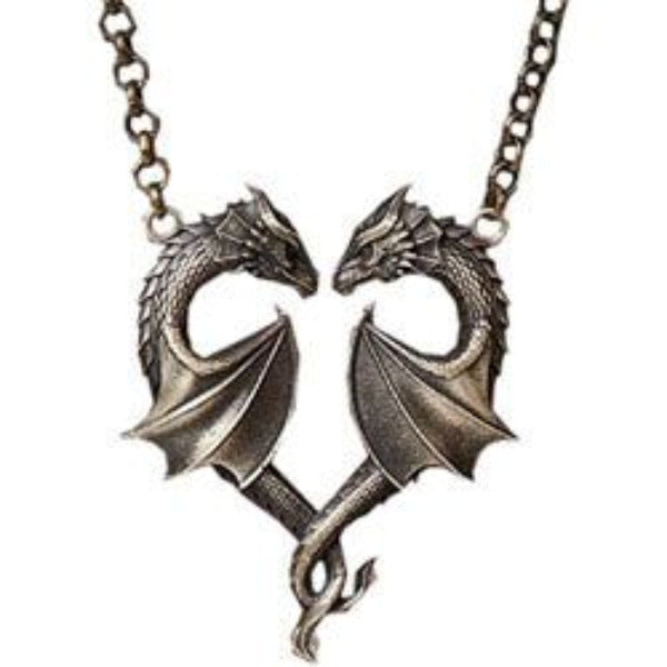 Bronze Dragon Heart Lovers Necklace - AttractionOil.com