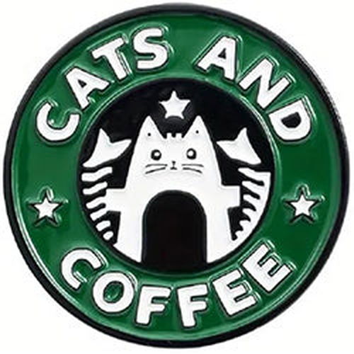 Cats and Coffee Enamel Pin - AttractionOil.com