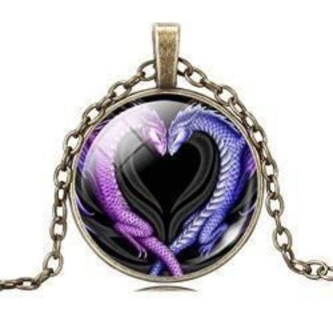 Dragon Lovers Heart Pendant Necklace - AttractionOil.com