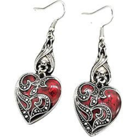 Enamel Heart Bat Earrings - AttractionOil.com