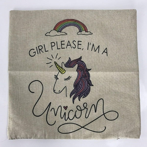 Girl Please I'm A Unicorn Throw Pillow Cover