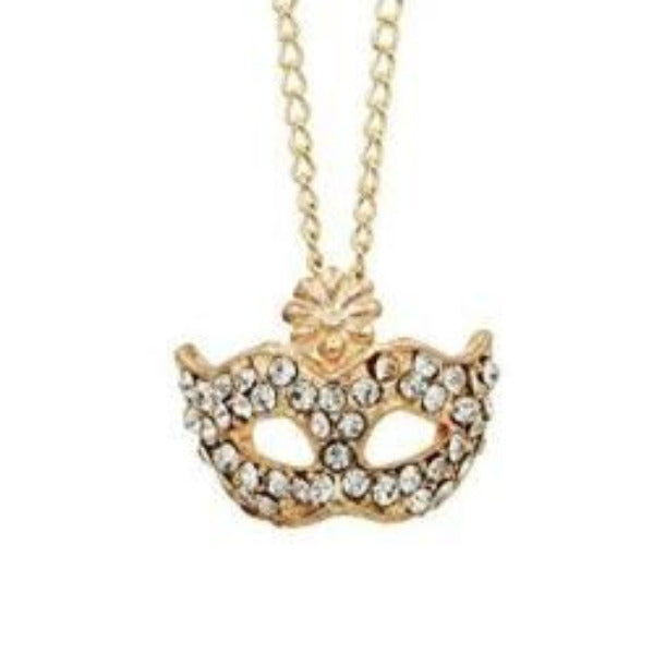Gold Crystal Mask Necklace - AttractionOil.com
