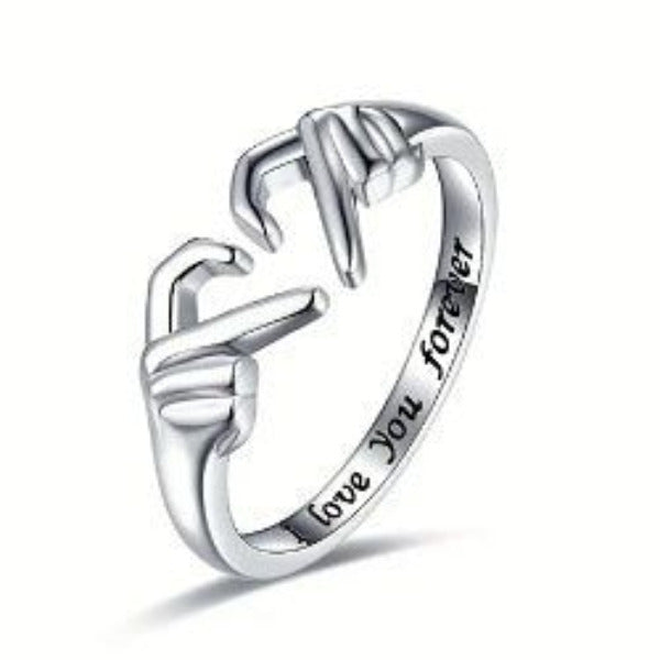 Heart Hands I Love You Forever Adjustable Ring - AttractionOil.com