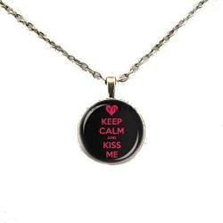 Keep Calm and Kiss Me Pendant Necklace - AttractionOil.com