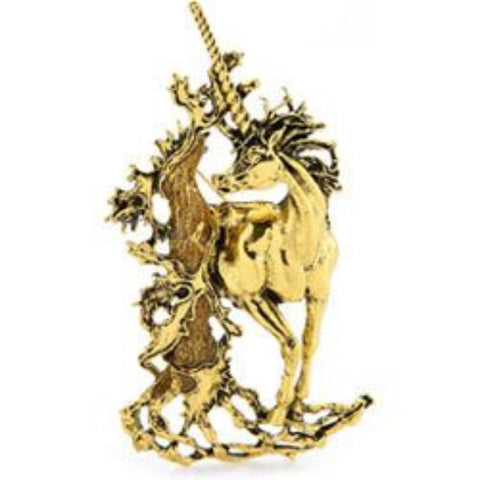 Large Golden Unicorn Brooch - AttractionOil.com