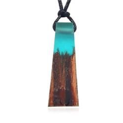 Natural Hand Made Wood Resin Pendant Necklace - AttractionOil.com