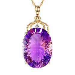 Purple Crystal Pendant Gold Necklace - AttractionOil.com