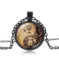 Rose Yin Yang Pendant Necklace - AttractionOil.com