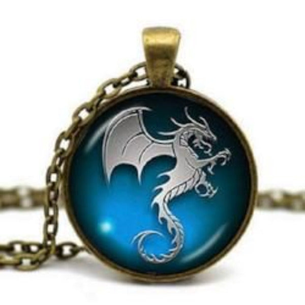 Silver Dragon Pendant Necklace - AttractionOil.com