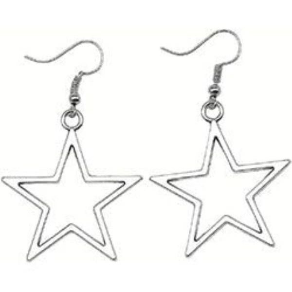 Silver Star Dangle Earrings - AttractionOil.com