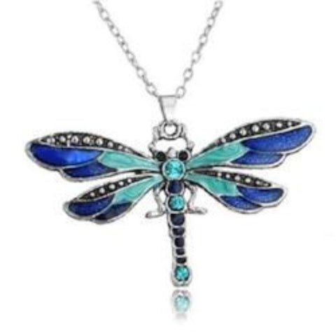 Stained Glass Dragonfly Necklace - AttractionOil.com