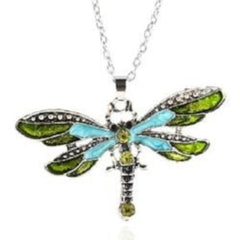 Stained Glass Dragonfly Necklace - AttractionOil.com