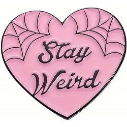 Stay Weird Webs Heart Enamel Pin - AttractionOil.com