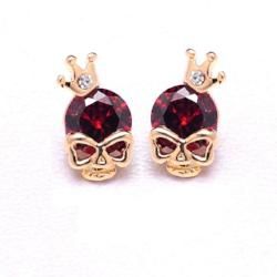 Steampunk Gold Skull Stud Earrings - AttractionOil.com
