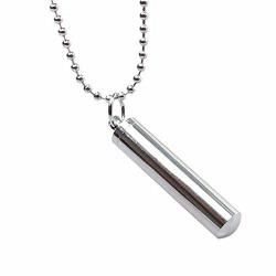 Steel Vial Pendant Necklace filled with Pheromone - AttractionOil.com