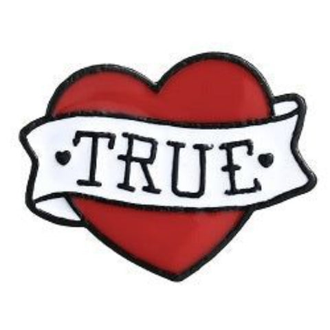 True Love Banner Heart Enamel Pin - AttractionOil.com