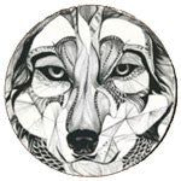 Wood Artistic Sketch Abstract Wolf Drink Coasters (Set of 4) - AttractionOil.com