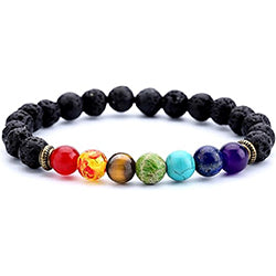 Lava Stone Chakra Oil Diffuser Bracelet